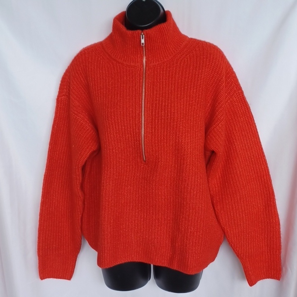 Vince Camuto Crossfire 1/2 Zip Tight Knit Super Soft Women Sweater Med NWT